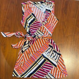 BANANA REPUBLIC Colorful Striped Wrap Dress
